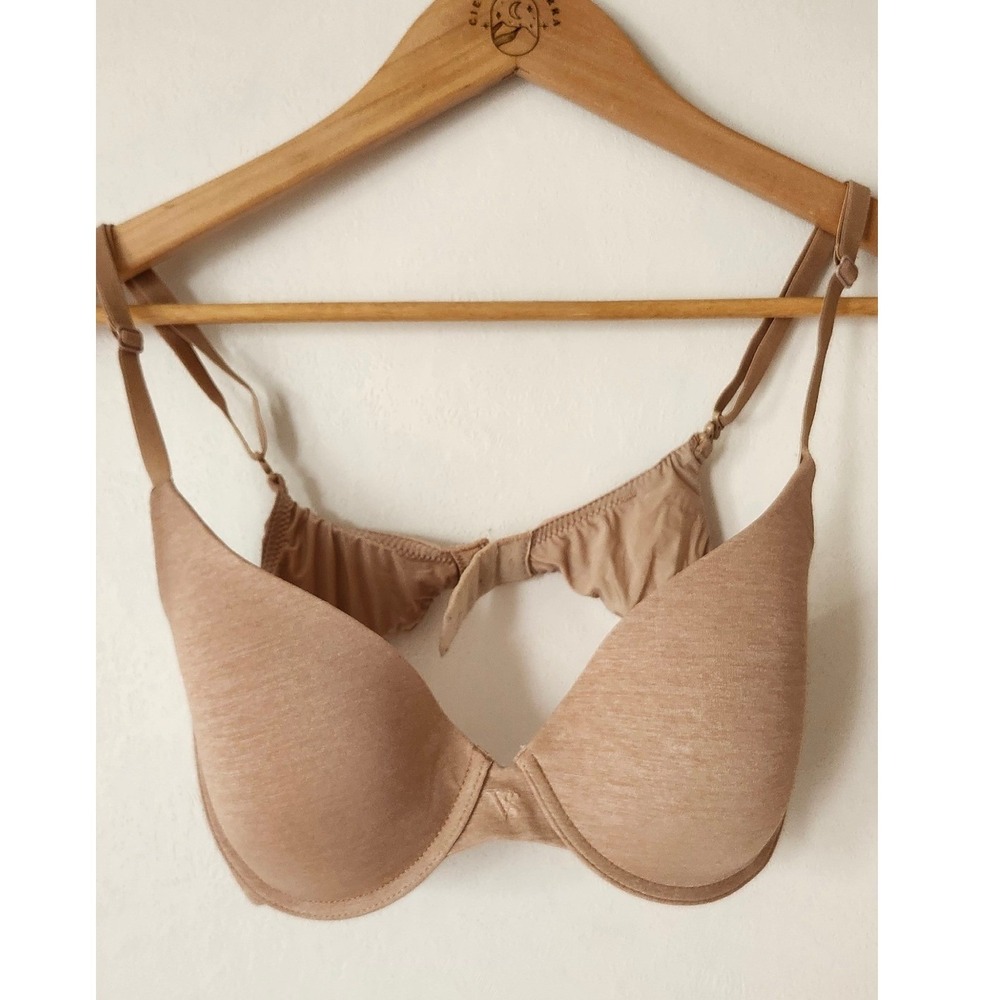 Victorias Secret Uplift Semi Demi Bra Tan Heathered Underwire 34C